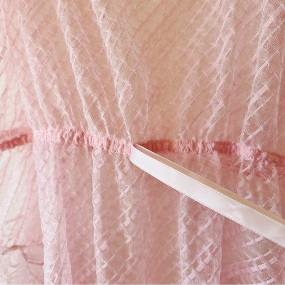 Vintage Glydons nylon baby doll pin up teddy nightie lace light pink size L - Picture 6 of 9